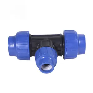 Plastic Compression Tee Pipe Fitting Connector HDPE Pipe PP Tee Reducer