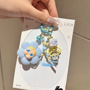 POP MART Diy genuino lindo grano Cry Baby Pop Mart teléfono cadena hecha a mano cuenta colgante Live Blind Box llavero Cadena de teléfono móvil - Product Image 4