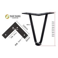 Pieds de canapé en V Yanyang de 10-40 cm, pieds en métal doré poli, support lourd pour meubles et armoires