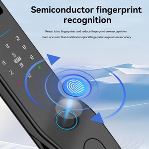 Glomarket Serrure de porte intelligente Tuya Cerradura Inteligente Biométrique Empreinte digitale Carte Mot de passe Clé Déverrouillage Automatique Serrure intelligente - Product Image 3
