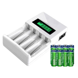 휴대용 초고속 4슬롯 AA AAA 충전식 배터리 충전기 (1.2V <span class=keywords><strong>2</strong></span>/<span class=keywords><strong>3A</strong></span> 니켈수소 배터리용) 미국/EU/영국 플러그 케이블 포함 - Product Image 1