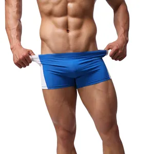 Smooth Ice Silk Nylon Blue And White Mix Trunks Cool Men's Underwear Boxer Briefs For Male