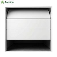 Porte de garage sectionnelle électrique moderne sur mesure en alliage d'aluminium, finition imperméable, couleur anthracite blanc