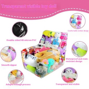 <span class=keywords><strong>Housse</strong></span> de <span class=keywords><strong>chaise</strong></span> de rangement de jouets pour enfants en Pvc Transparent haute capacité, grand sac de rangement de poupée de tabouret de rangement de jouets en peluche imperméable - Product Image 3