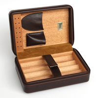 Estuche Humidor Portátil de Cuero PU con Diseño Personalizado, Forrado en Cedro Español, Acabado Esmerilado, Estilo Clásico, para Cigarros