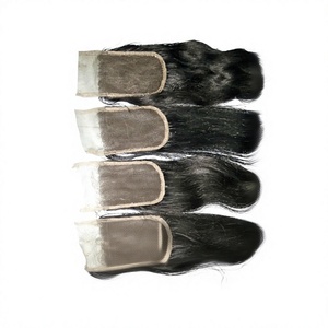 Extensiones de Cabello Indio con Cierre de Onda Profunda, Frente de Encaje HD, Negro Natural, Rizado, Virgen, de un Solo Donante, de Primera Calidad, Suave y Liso - Product Image 3