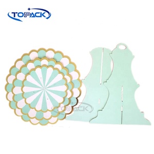 Disposable 3 Tier Paper Dessert Round Cupcake Holder Tower <strong>Cardboard</strong> <strong>Cake</strong> <strong>Stand</strong> for Birthday Party Desserts Display - Product Image 5