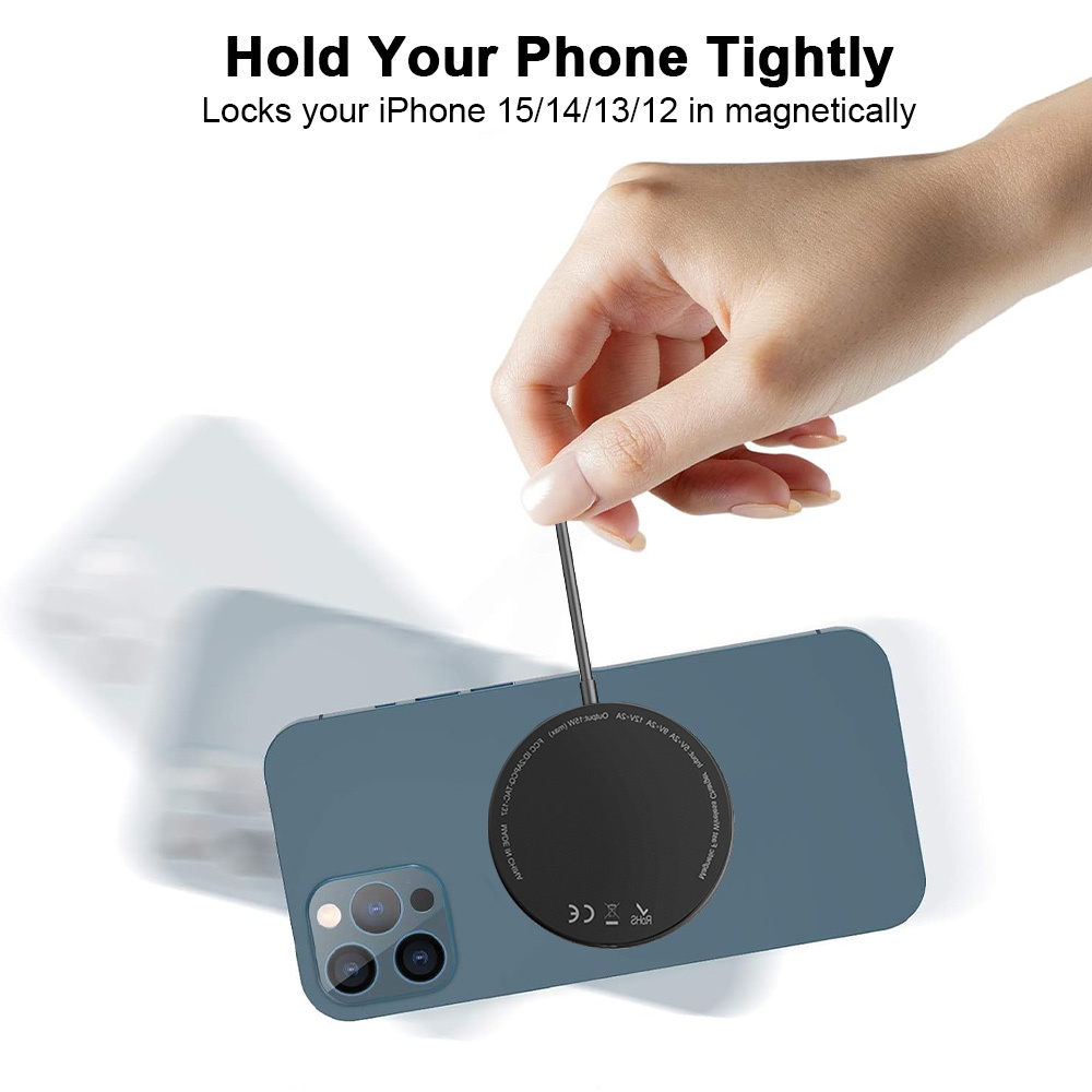 Magnetic Wireless Charger Pad 15W 2 in 1 Fast Qi Charging Station for Phone 17 16 15 14 & Earbuds Slim Portable Charger · image 4