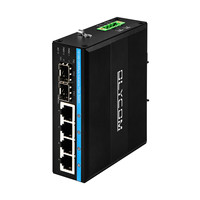 Switch PoE industriel géré à fibre optique 2x1000M SFP+ 4x10/100/1000M RJ45 802.3af/at/bt 60W PoE G.8032 ERPS SNMPv3