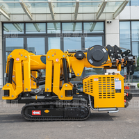 Grue araignée sur chenilles Hengwang de 3 tonnes, télécommandée, haute efficacité, électrique/diesel, flèche en U, hauteur de levage de 10 m