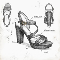 Sandales à plateforme multi-bretelles noires brillantes à paillettes, talons carrés avec boucle à la cheville, sexy et antidérapantes pour rendez-vous galants, club, mariage