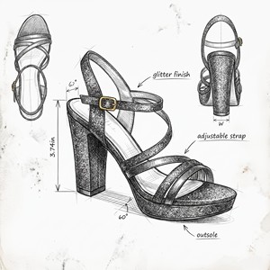 Sandali <span class=keywords><strong>con</strong></span> plateau <span class=keywords><strong>neri</strong></span> lucidi e glitterati, <span class=keywords><strong>con</strong></span> cinturini multipli, tacco largo e fibbia alla caviglia, sexy e antiscivolo, perfetti per appuntamenti, serate in discoteca e matrimoni - Product Image 3
