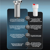 Maille en acier de 20 pouces 40 microns en acier inoxydable 304 pré-filtre manuel grand débit 15000L/H purificateurs d'eau d'ultrafiltration d'eau
