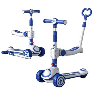 Trottinette enfant Baby Product Toysチャイルドキックスクーターキッズ3ホイールライトアップキッズスクーター3〜12歳の男の子の女の子