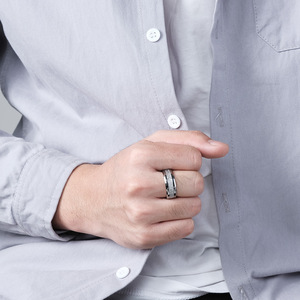 Tungsten Steel Frosting <b>Ring</b> 4mm 6mm 8mm Unisex Engagement Wedding <b>Couple</b> <b>Ring</b> Jewelry - Product Image 3