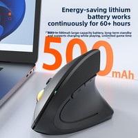 Mouse Vertikal Nirkabel 2.4G Khusus Tangan Kanan, Mouse Ergonomis Nirkabel 2.4G Mode Ganda dengan Tombol Senyap, Mouse Ergo Kantor