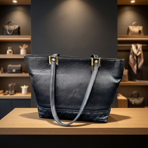 Sac à main pliable léger et imperméable en cuir véritable BS International Fashion pour femmes, grande capacité 3L+, avec fermeture éclair - Product Image 1