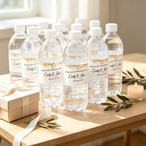 Personalized Wedding Water Bottle <b>Labels</b>, Custom Water Bottle <b>Label</b> Sticker, <b>Waterproof</b> Tags, Wedding Party Favors - Product Image 5