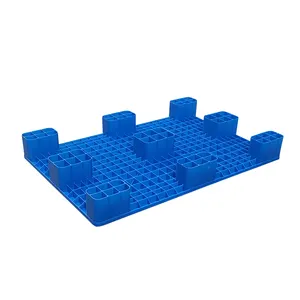 1200x800mm Factory Direct four Runners Entry Rack able Mesh Single Faced Logistics Plastic Pallet For Port Transfer