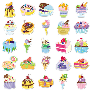 50pcs Atacado Milk Tea Cup Adesivos Custom Vinyl Auto-adesivo impermeável bonito Original Sobremesa Adesivos - Product Image 3