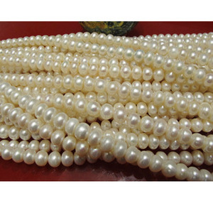 Collar de Perlas de Agua Dulce Alian, Perlas Redondas de 6-11 mm, Grado AA, Blancas, Brillantes, Collar de Perlas Semiterminadas - Product Image 3