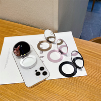 Support de téléphone de bureau magnétique pliable 6 couleurs tendance avec miroir en alliage d'aluminium, installation facile pour téléphones magnétiques