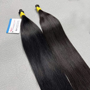 Meilleure vente Extensions de cheveux humains vietnamiens crus de luxe 100% de haute qualité en vrac 30 pouces cheveux naturels lissés tout - Product Image 5