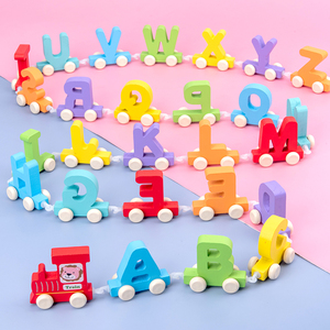 Montessori Cartoon numero lettere piccolo treno blocchi educativi di apprendimento giochi cognitivi giocattoli per bambini ragazzi ragazze regali - Product Image 3