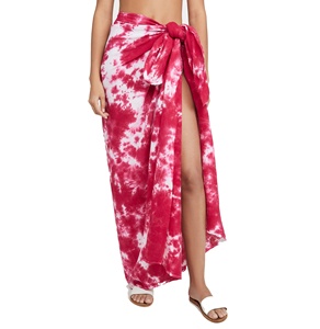 ผ้าซิ่นชายหาดลายบาติกย้อมสีแบบผูกปมสำหรับผู้หญิงสไตล์ฮิปปี้โบโฮ ทำจากผ้าเรยอน - Product Image 2