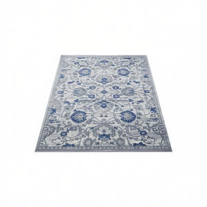 Tappeto Orientale D0100H5GMI8 8X10 Rettangolare Blu Argento Antimacchia Anti-pelo per Casa Ufficio Camera da Letto Soggiorno - Product Image 1