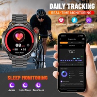 Montre connectée BWHT45 (2 bracelets) pour hommes, boussole, lampe de poche, répondre aux appels, faire des appels, montre connectée sportive, étanche, compatible Android et iOS