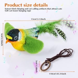 2025 Yeni Flappy Chase İnteraktif Kedi Oyuncağı Kanatları Çırpan Uçan Cıvıl Cıvıl Eden Kuş İnteraktif Oyuncak Kediler için - Product Image 2