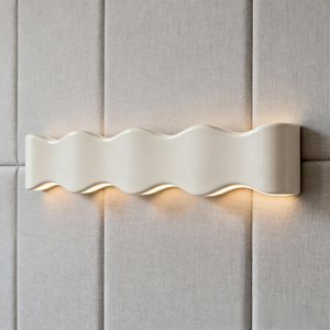Gloss Grey Teardrop Ceramic Wall Lamp Minimalist Downward <b>Light</b> LED Wall Sconce for Bedroom <b>Corridor</b> Bathroom Home Decor - Product Image 5