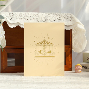 Cartes de vœux d'anniversaire avec vernis brillant, style <span class=keywords><strong>cheval</strong></span> à <span class=keywords><strong>bascule</strong></span>, petites cartes faites à la main, écrites à la main, vente en gros, cartes de fêtes - Product Image 3