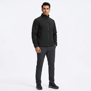Pattern-<b>Lined</b> Men's Lightweight Softshell <b>Jacket</b> <b>Fleece</b> <b>Lined</b> Hooded Water Resistant Winter Hiking Windbreaker OEM Customizable - Product Image 1