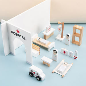 Jouet de simulation <span class=keywords><strong>en</strong></span> bois stéréo pour enfants : jeu familial, hôpital, ambulance, patients – Jouets éducatifs pour enfants <span class=keywords><strong>en</strong></span> gros - Product Image 4