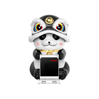 Nouveau solaire Lion danse chat chanceux ornements support de téléphone portable décorations de voiture dessin animé secouer la tête téléphone portable nouveauté cadeaux