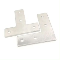 Équerre d'angle plate en acier inoxydable en forme de L, croisée, à un seul côté, standard, zinguée