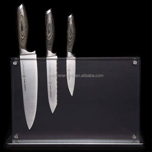 <span class=keywords><strong>Noir</strong></span> Center-Ville Magnétique Couteau Bloc Universel De Stockage Pour jusqu'à 16 - 18 Couverts Teinté Ébène Rouge Chêne et Acrylique Bouclier - Product Image 3