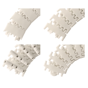 高品质白色POM材料柔性塑料输送链批发，用于材料处理设备零件 - Product Image 3