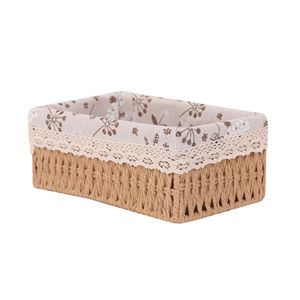 Cestas de Almacenamiento de Mimbre Tejido, Rectangulares, Color Marrón Claro, Ecológicas, Organizador de Oficina, Organización del Hogar, Cesta para Cajones de Escritorio - Product Image 5