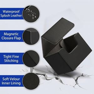 Nouvelle boîte de rangement pour cartes en cuir PU personnalisée avec logo double face pour Commander Deck 140+ cartes pour jeux de cartes TCG - Product Image 2