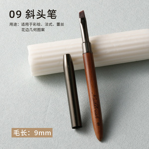Pinceau professionnel pour ongles en bois de rose, pinceau de nail art pour peinture et dessin, poils en nylon, pour gel UV, pinceau de manucure de salon - Product Image 3