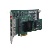 EVUC PCIe-3504 Tarjeta de Red Gigabit Ethernet de 4 Puertos I350-AM4 PCIe Gen2x4 PoE 30W/Puerto 120W Total 802.3af/at para Cámara de Visión Artificial
