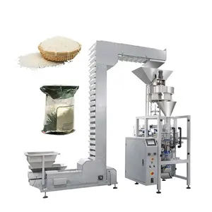 CE mesin pengemasan berat gula beras sachet kecil Otomatis 1kg 3kg mesin pembungkus nasi