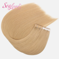 Extensions de cheveux vierges blondes lisses de qualité supérieure, double trame, à bandes adhésives, vente en gros d'usine