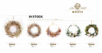 Hflora Nouvelle Conception Couronne Éternelle Faite à la Main Personnalisée Fleurs Conservées pour Noël, la Saint-Valentin, Thanksgiving, la Remise des Diplômes