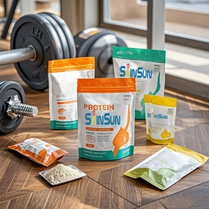 Custom Printed Biodegradable 1Kg Whey <b>Protein</b> Powder Packaging Bag Stand Pouch Aluminum Foil Ziplock for Chewing Gum Sushi Milk - Product Image 2