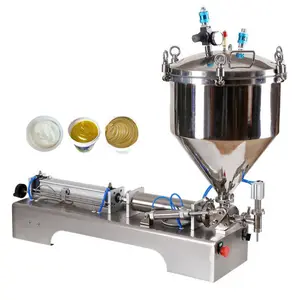 Hot Sale Viscous Material Filling Machine/Thick Paste Pneumatic Filling Machine With Air Pressure Hopper 500-5000ml Price