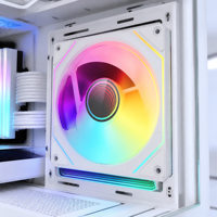 Ventilateur de boîtier PC SNOWMAN MK120-ARGB-WH 120mm blanc ARGB, miroir infini quatre faces, silencieux PWM 5V 3 broches, synchronisation, vente en gros